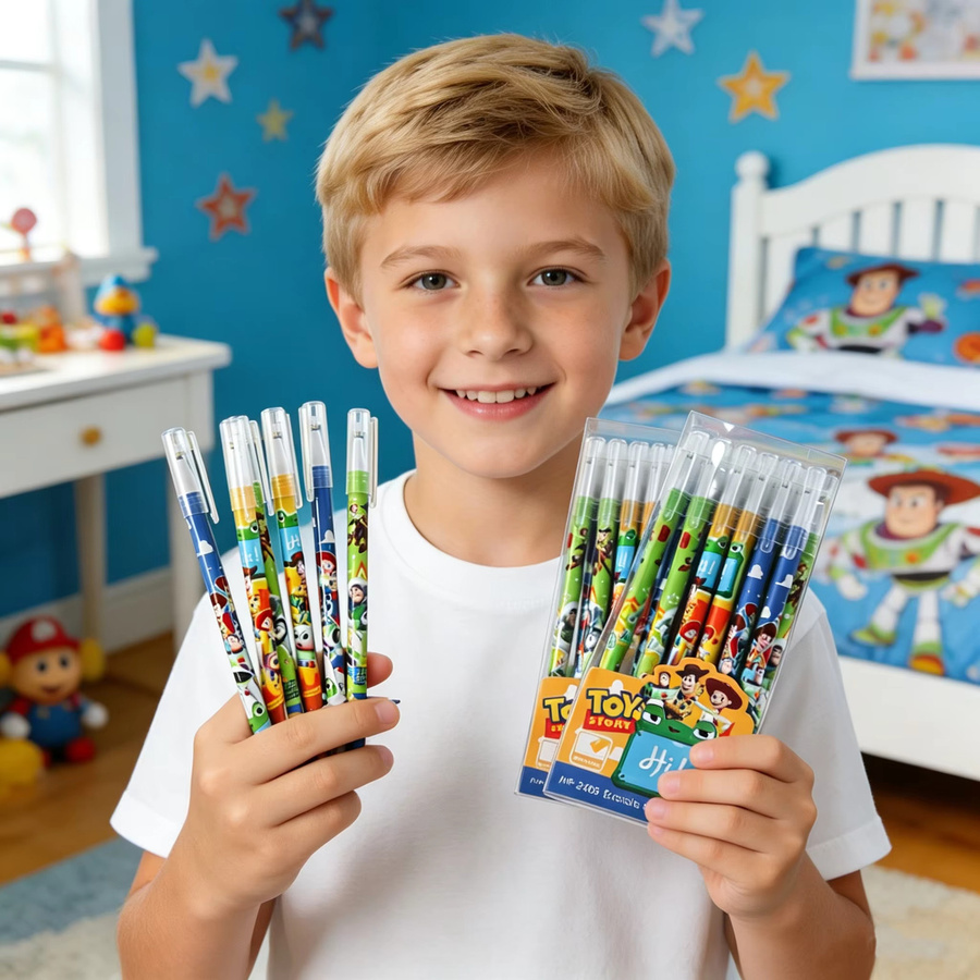 Bandai Toy Story Magic löschbare Gelstifte mit blauer Tinte und 0,5 mm feiner Spitze für Schule und Büro - Bild 2