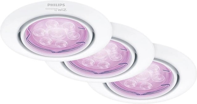 Philips Hue Smart Einbauspot GU10 RGB LED 3er Set Weiß - Bild 1