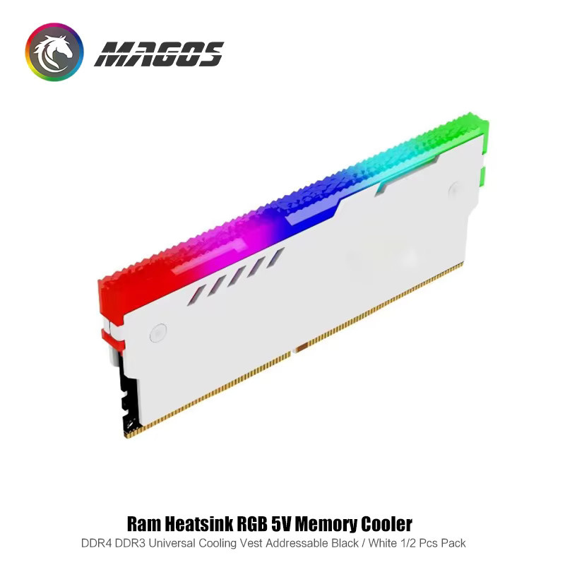 Flying Elephant RGB RAM Kühler DDR3 DDR4 Set mit 5V adressierbarer LED in Schwarz und Weiß - Bild 3