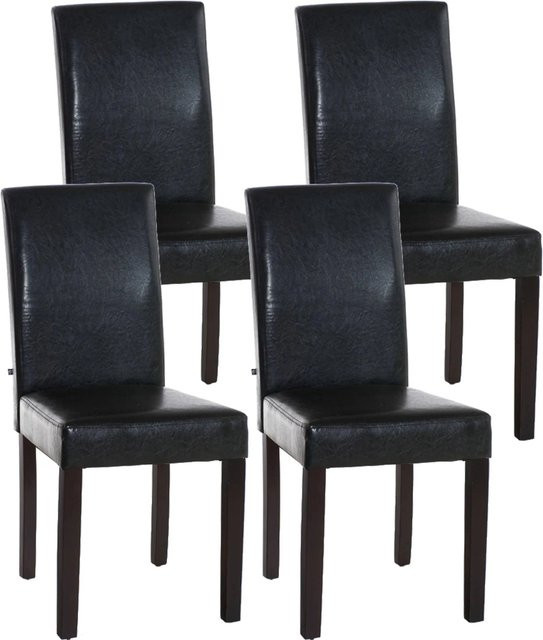4er Set Esszimmerstühle DELUKE DALAN aus Kunstleder in Braun, B/T/H: 41 x 47 x 91 cm - Bild 1