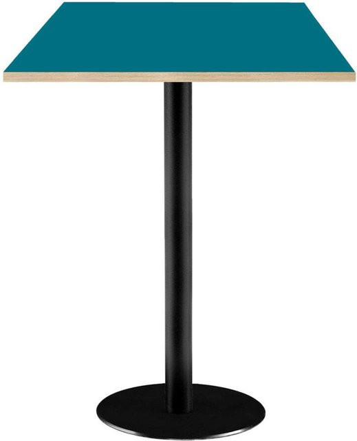 RestooTab Stehtisch Rome quadratisch mit blauer Platte und schwarzem Gestell, B/T/H: 60 x 60 x 113 cm - Bild 1