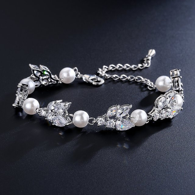 ZAKOL Charm Armband, Zirkonia, Imitation Perle, Damen - Bild 1