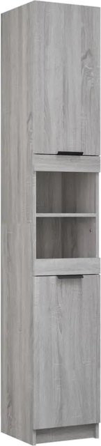 vidaXL Badschrank Grau Sonoma aus Holzwerkstoff, B/T/H: 32 x 34 x 188,5 cm - Bild 1