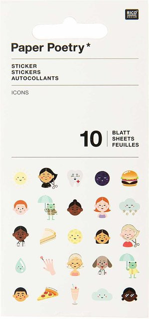 Rico Design Paper Poetry Stickerbuch Icons mit 10 Blatt - Bild 1