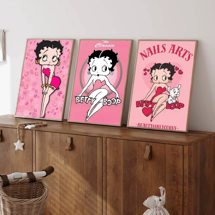 Rastar B-Betty B-Boop Anime-Poster, selbstklebender Whitepaper-Aufkleber in Weiß für deine DIY-Raumdekoration - Bild 3