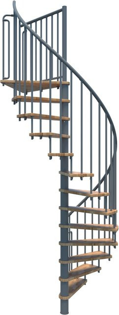Minka Spindeltreppe Berlin in Grau mit Buche und Stahl für eine Geschosshöhe bis 282 cm - Bild 1