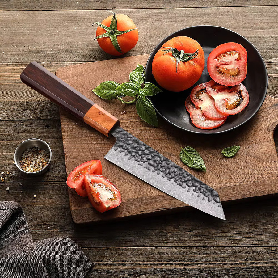 HUAYIGRAND Kiritsuke Bunka Kochmesser aus Damaststahl, handgeschmiedetes japanisches Chefmesser mit Holzgriff, 15,24 cm - Bild 2