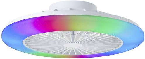Brilliant Salerno LED-Deckenleuchte mit Ventilator in Weiß, 40W, 1900lm, dimmbar mit Fernbedienung und RGB-Funktion - Bild 1
