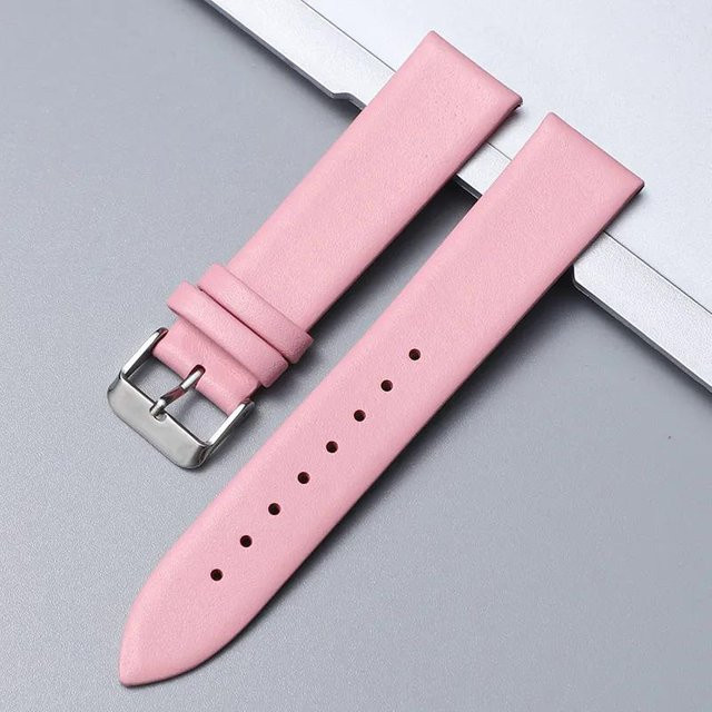 Foucsontop Uhrenarmband Leder, rosa, 18 mm, Herren - Bild 1