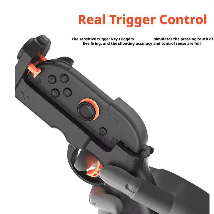 Shooter Gunstock Hand Grip Set für Nintendo Switch, 1 Paar (Links und Rechts), Schwarz - Bild 2