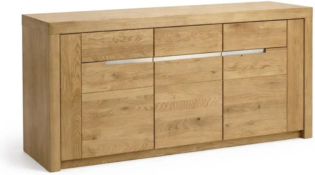 Solido Sideboard Wildeiche massiv geölt in Braun mit Soft-Close-Schubladen - Bild 1