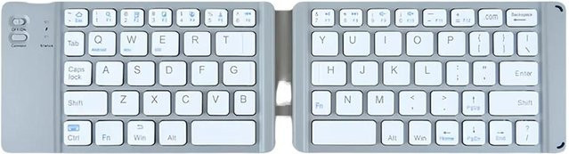Kebidumei Faltbare kabellose Bluetooth-Tastatur, wiederaufladbare Mini-Tastatur für iPad, Tablet und Notebook, Farbe: Weiß - Bild 1
