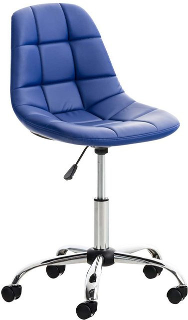 TPFLiving Bürostuhl Emily in Blau aus Kunstleder mit Rollen und Schwenkfunktion für dein Home-Office - Bild 1