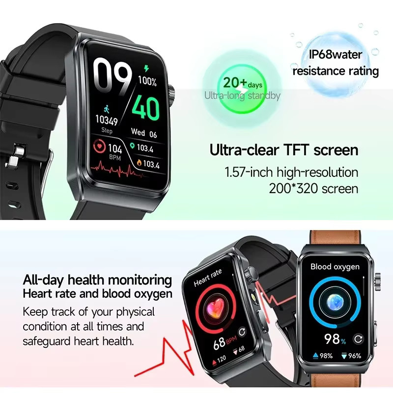 OUIO Smartwatch für Herren mit EKG und PPG Gesundheitsanalyse, Herzfrequenz- und Blutdruck-Tracker in Silber, kompatibel mit Android und iOS - Bild 4