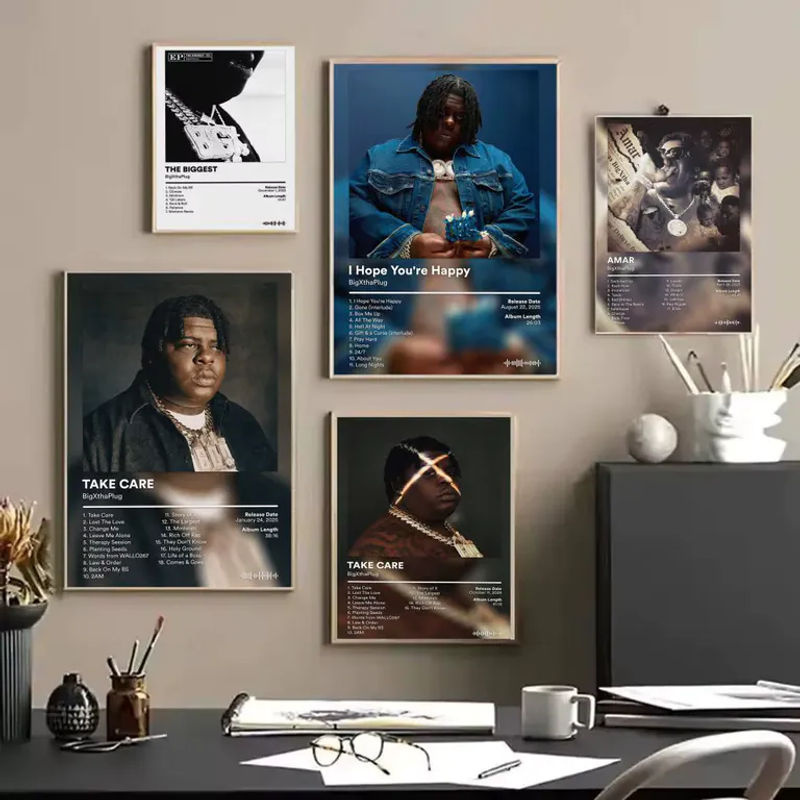 B-BigXthaPlug Album-Poster als selbstklebender HD-Wandaufkleber in Schwarz und Mehrfarbig aus Papier - Bild 2