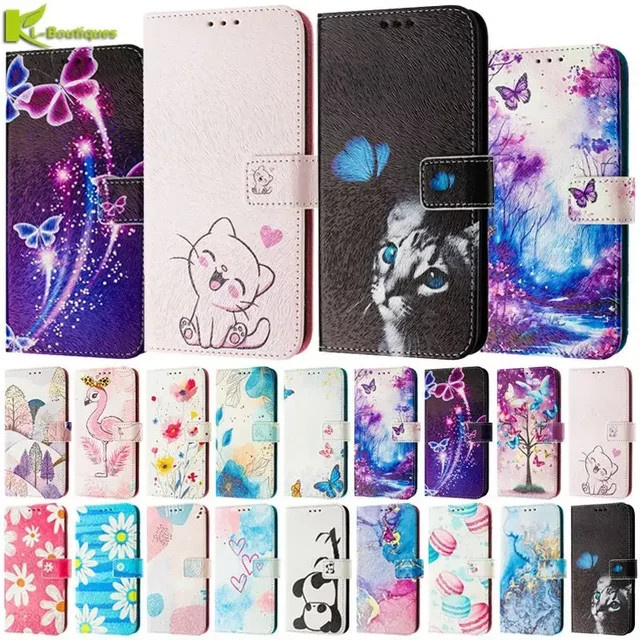 Flip Ledertasche Wallet Cover mit Cartoon Muster für Samsung Galaxy A55, A35, A25, A15 5G und A05S - Bild 1