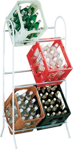 SCHULTE REGALWELT Flaschenkastenständer in Weiss, H x B x T: 123 x 65 x 34 cm - Bild 1