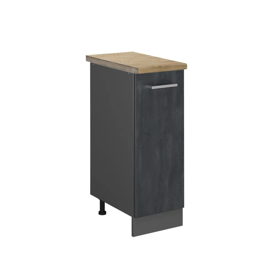 Vicco Apothekerschrank R-Line Medizinschrank für die Küche in Schwarz Beton und Anthrazit mit Eiche Front, Breite: 30 cm - Bild 2