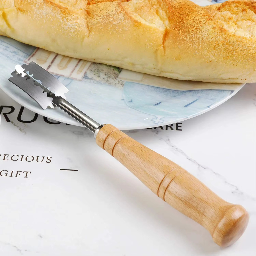 BAFENGS Bäcker-Schnittmesser mit 5 Klingen und Holzgriff für Sauerteigbrot und Teig - Bild 2
