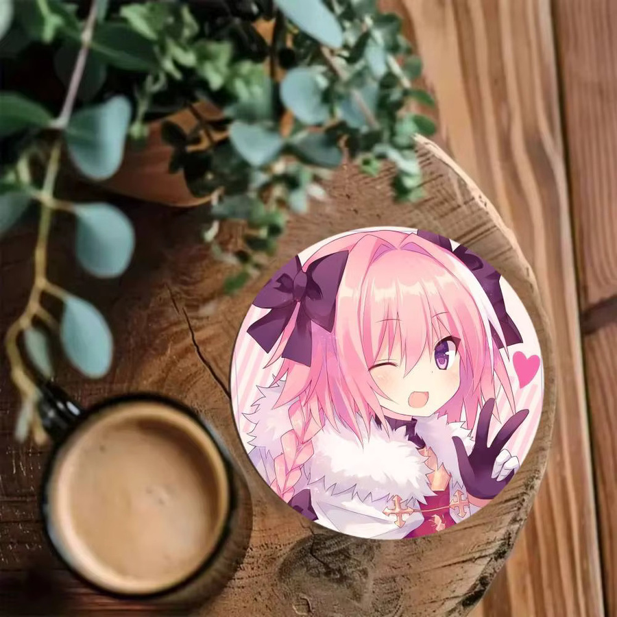 Fate Grand Order Astolfo Untersetzer aus Holz, rund, Durchmesser: 10 cm, Multicolour - Bild 4