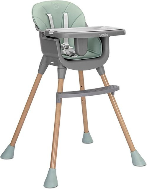 Lorelli Kinderhochstuhl Vanilla 3 in 1 in Grün mit Tablett, Fußstütze und 5-Punkt-Gurt - Bild 1