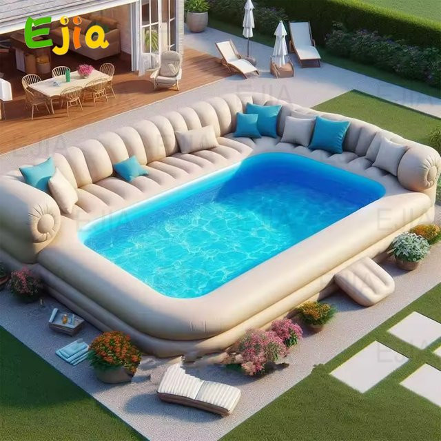 Ejia Aufblasbares 2-in-1 Sofa und Pool für Kinder und Erwachsene, 5 m Länge - Bild 1