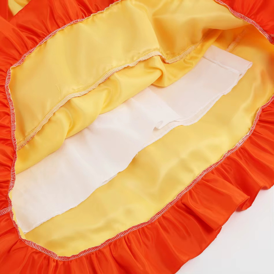 PAMABIBI Prinzessin Daisy Cosplay Kostüm, Mädchen, mit LED Licht, Gelb - Bild 2