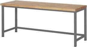 STIER Premium Werkbank höhenverstellbar aus Stahl und Holz, braun, B/T/H: 200 x 70 x 84-104 cm - Bild 1
