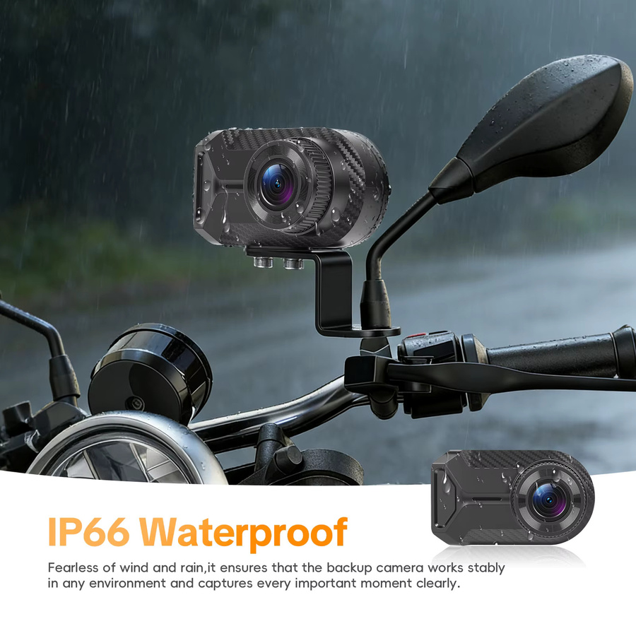 Podofo Full HD 1080P WiFi Motorrad-Dashcam Wasserdichte Videorekorder für Elektrofahrzeuge in Schwarz - Bild 4