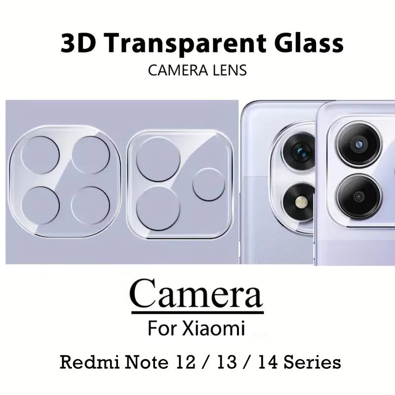 3-teiliger 3D-Objektivschutz aus gehärtetem Glas für Xiaomi Redmi Note 14 13 Pro Plus + 4G 5G in Transparent - Bild 3