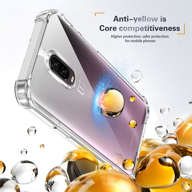 OnePlus 6T Silikon Bumper Handyhülle mit Airbag-Schutz und transparenter Rückseite für Modelle A6010 und A6013 - Bild 1