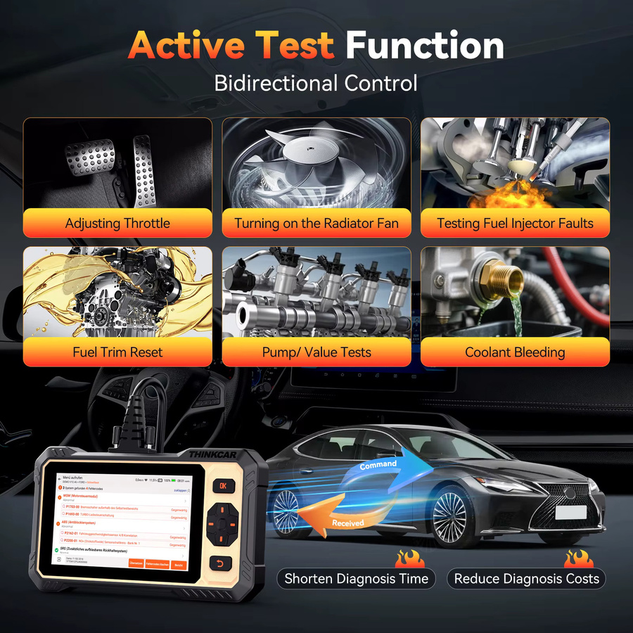 THINKCAR Thinkscan 662 OBD2-Diagnosetool in Schwarz mit 4-System-Scan, aktiven Tests und 12 Resets inklusive CANFD-Unterstützung - Bild 2