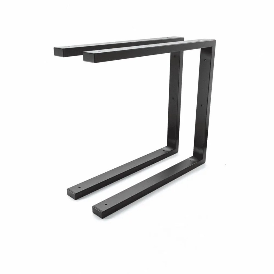 HEVVA Waschtischhalterung LAHN 2er Set Schwarz matt aus Metall, Tiefe: 45 cm - Bild 2