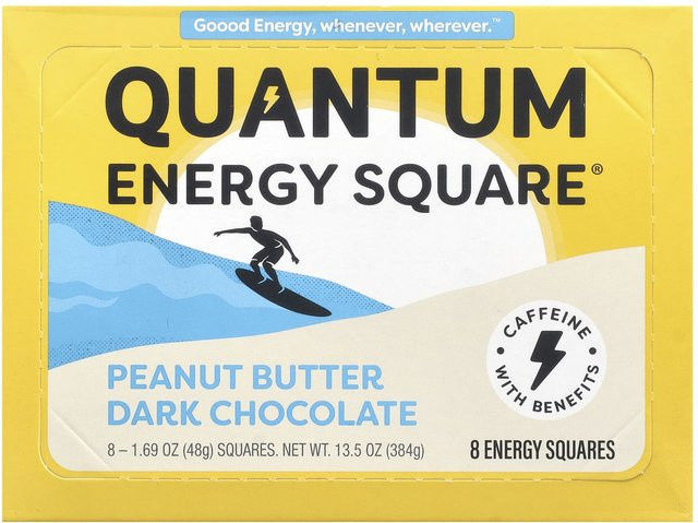 Quantum Energy Square Erdnussbutter Zartbitterschokolade 8 x 48 g - Bild 1