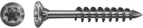 Spax Holzschraube Edelstahl A2 mit Torx-Antrieb, Farbe Silber, Durchmesser: 4,5 mm, Länge: 60 mm, 100 Stück - Bild 1