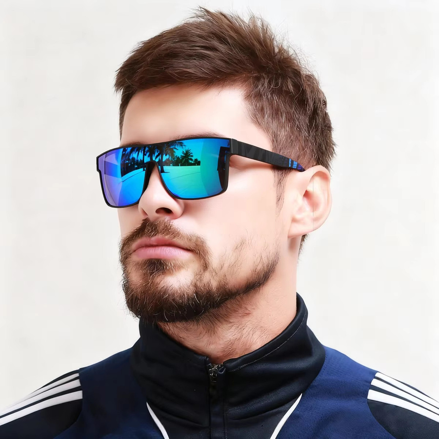 VEGUEROS Sonnenbrille, quadratisch, Vollrand, Kunststoff, Unisex, schwarz - Bild 1