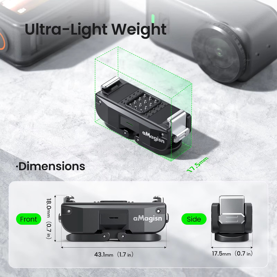 DJI NANO Magnetische Schnellverschluss-Ladeadapterhalterung mit zwei Klauen in Schwarz für DJI OSMO Nano Multifunktionales Erweiterungszubehör - Bild 5