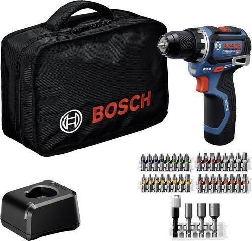 Bosch Professional Akku-Schrauber 12V mit bürstenlosem Motor, inklusive Akku und Ladegerät, Blau - Bild 1