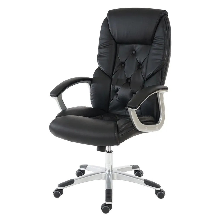 MCW Profi-Bürostuhl H42 XXL Chefsessel Drehstuhl aus Kunstleder in Schwarz mit Kopfstütze und Armlehnen, belastbar bis 150 kg - Bild 2