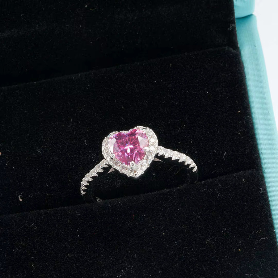 BIJOX STORY Verlobungsring, 925 Silber, Rosa Moissanit, Damen - Bild 2
