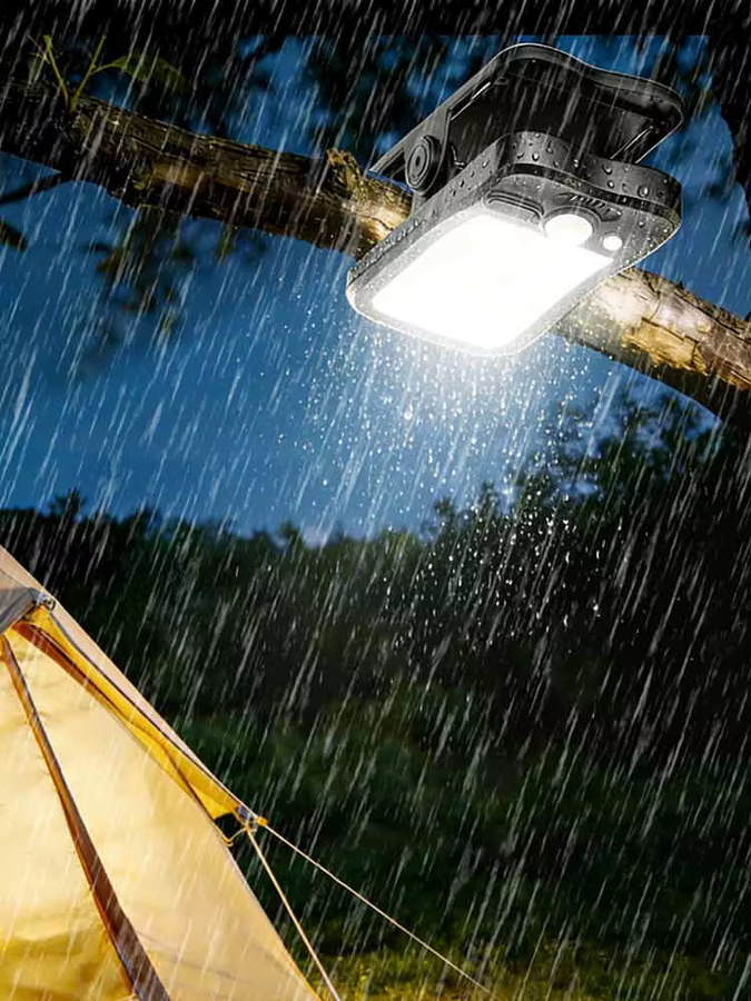 SHENZHITECH Solar-Camping-Clipleuchte in Weiß mit dimmbarer COB-LED und Monokristallinem Solarpanel - Bild 6