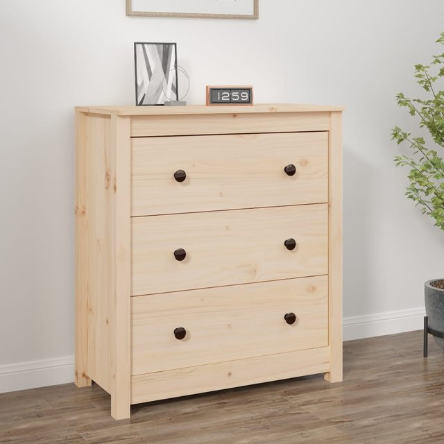 Vidaxl Schrank aus Massivholz Kiefer in Beige, Wandmontage, B/T/H: 70 x 35 x 80 cm - Bild 1