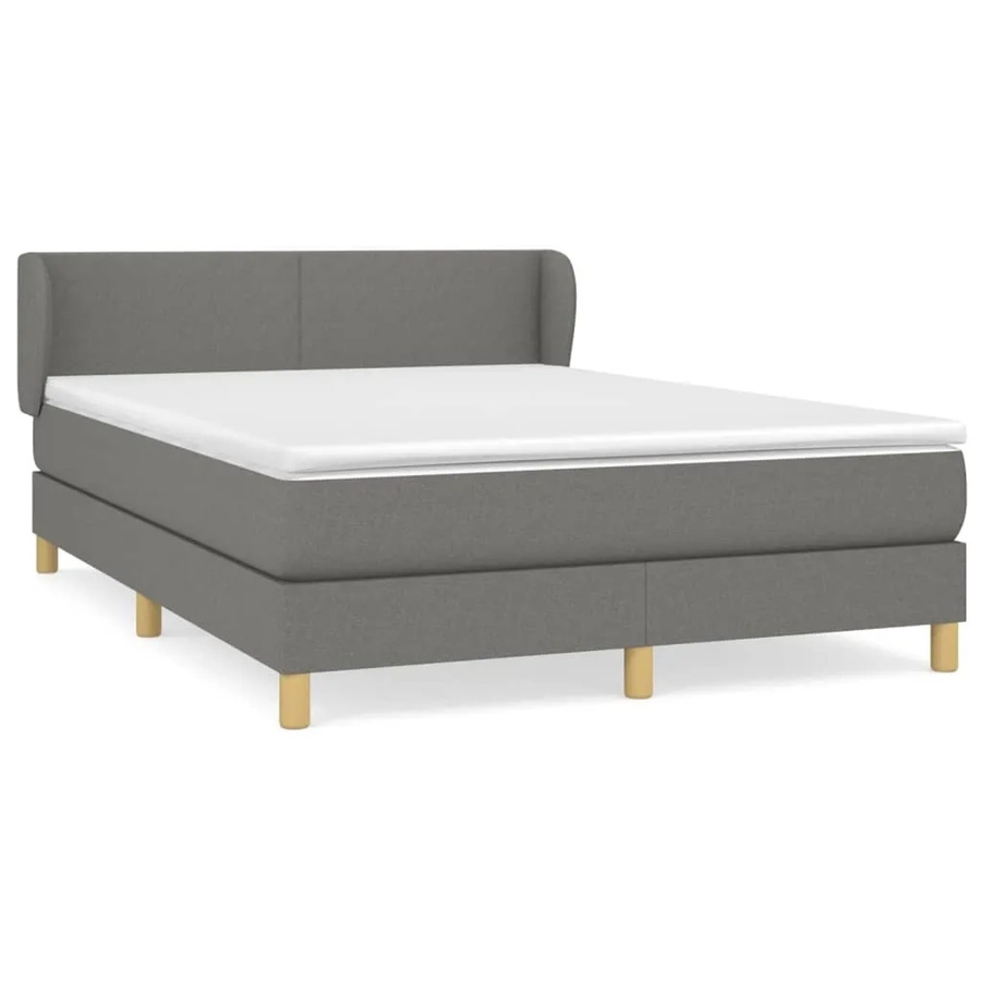 vidaXL Boxspringbett mit Matratze Hybrid-Design Dunkelgrau B/T: 140 x 200 cm - Bild 2