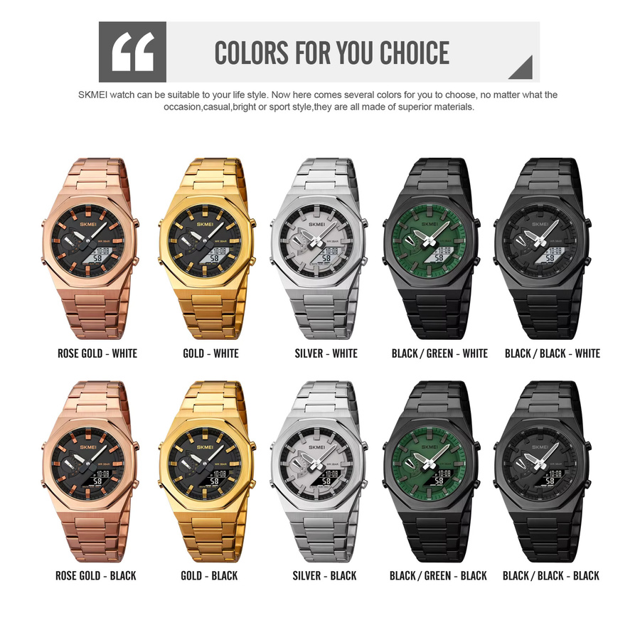 SKMEI Armbanduhr, Digitaluhr, Quarz, Edelstahl, Herren - Bild 6