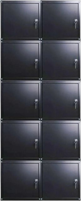 PROREGAL Cubic XL Schließfachwürfel Set aus Stahlblech, 10 Stück, Schwarz, H x B x T: 45 x 45 x 45 cm - Bild 1