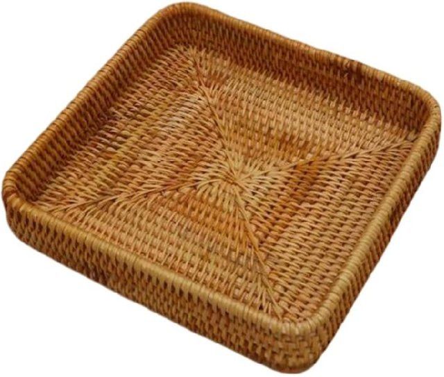 Handgefertigter Obstkorb aus Rattan im Vintage-Design in Titanium für deine Arbeitsplatte - Bild 1