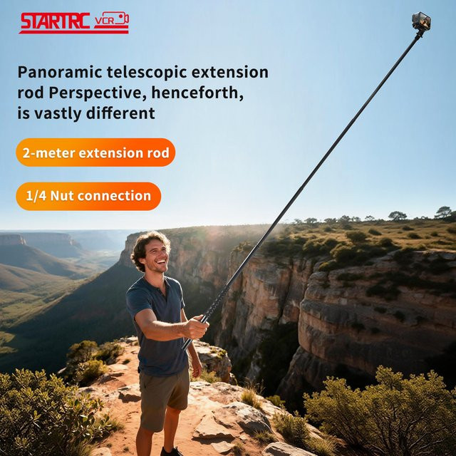 Unsichtbarer Selfie-Stick für Insta360 X3, drehbares Bullet-Time-Handstativ und Gimbal-Zubehör in Schwarz - Bild 1