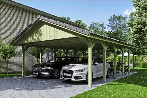 SKANHOLZ Carport Wallgau mit Satteldach in Grün, B/T: 620 x 900 cm, Höhe: 354 cm - Bild 1