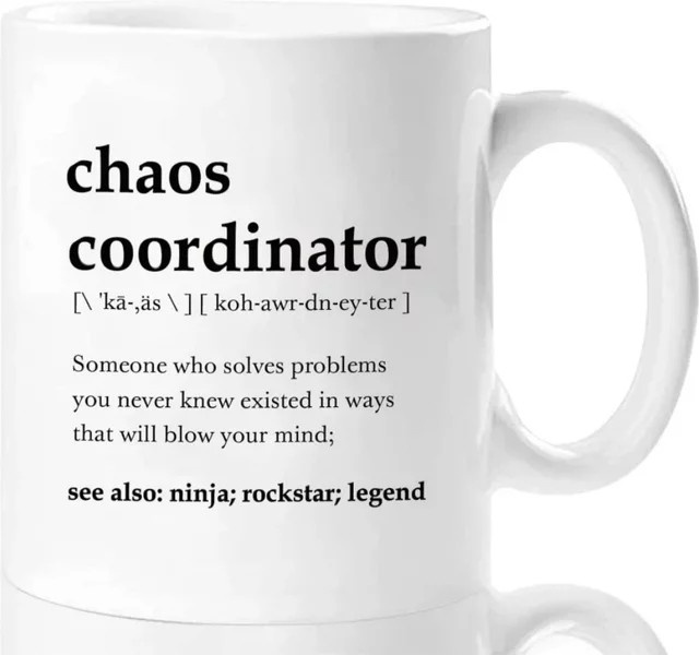 XiJing Keramiktasse Chaos Koordinator in Weiß, 11 oz - Bild 1