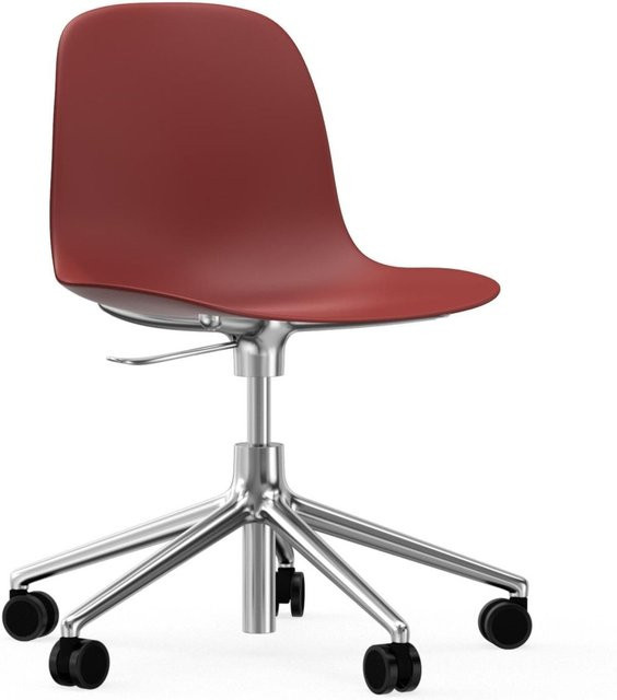 Normann Copenhagen Form Drehstuhl mit Rollen in Rot aus Aluminium und Polypropylen - Bild 1